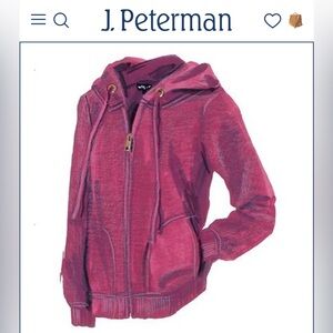 J Peterman Hooded Sweatshirt Sweater Hoody Burgundy  with pockets size M